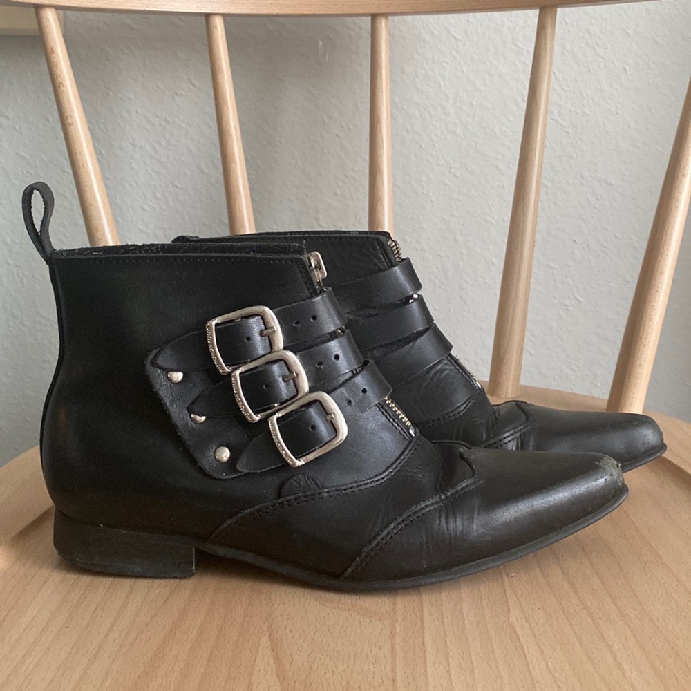 Underground Originals Black Blitz Winklepicker Ankle Boot